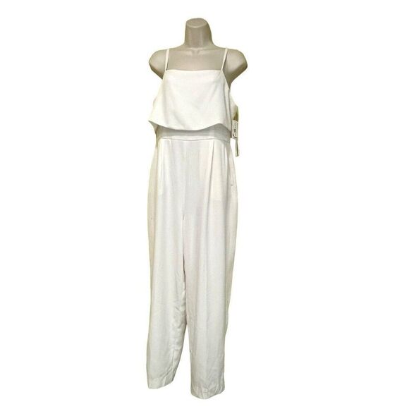 Bar III Women's Crepe Double-Layer Sleeveless Jumpsuit, Black (off white), M - Picture 5 of 14